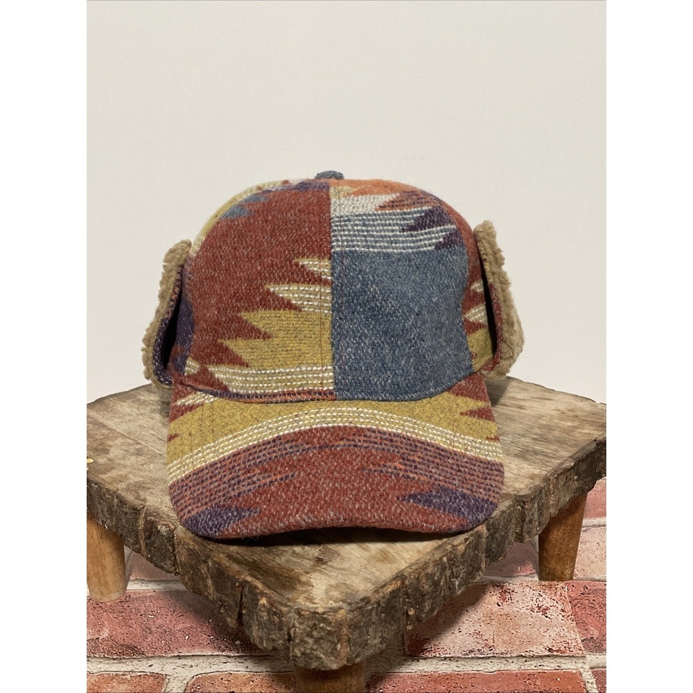 Scala Southwestern Aztec Sherpa Fleece Ear Flaps Trapper Hat